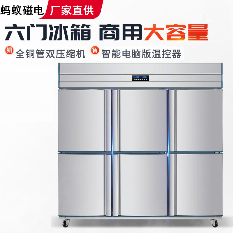 六门冰箱商用大容量展示柜冷藏冷冻立式双温厨房六开门保鲜冰柜