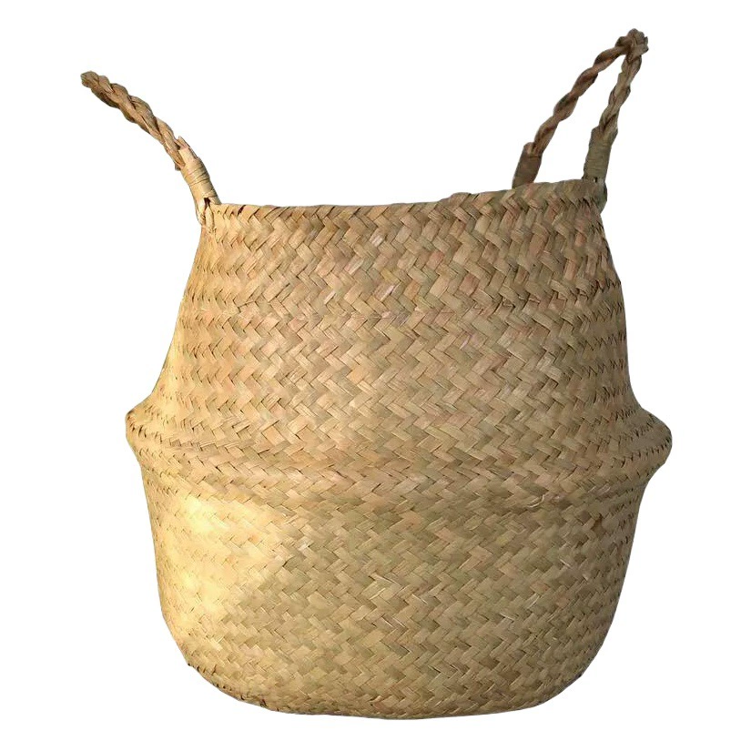 Крытая корзина для цветов, плетеная корзина-ранец, цветочный горшок, плетеное из соломы бамбуковое растение, плетеная из соломы напольная складная плетеная корзина из соломы