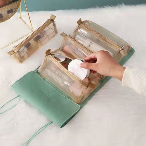 Detachable Portable Makeup Bag, Handheld Large Capacity Waterproof Four-in-One Makeup Bag, Cleansing Storage Bag, Organizer Pouch