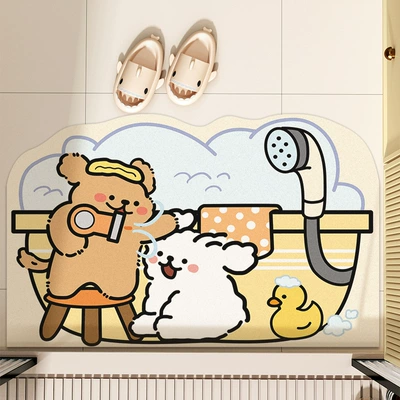 Avtomobil döşəmə paspasları — Diatom Mud Absorbent Mat Bathroom - puppy-blow-hair-4060cm-diatom-mud