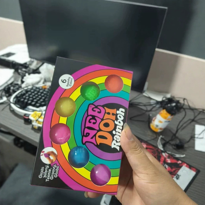 Popular Rainbow Teenie Nee Doh Six-Color Stress-Relief Ball, Squeeze Sensory Stress-Relief Toy Popular Rainbow Teenie Nee Doh Six-Color Stress-Relief Ball, Squeeze Sensory Stress-Relief Toy