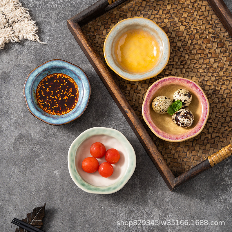 Ceramic Kiln sauce dish Japanese tableware small flavor dish restaurant dipping seasoning dish hot pot household dish special-shaped dish Ceramic Kiln sauce dish Japanese tableware small flavor dish restaurant dipping seasoning dish hot pot household dish special-shaped dish
