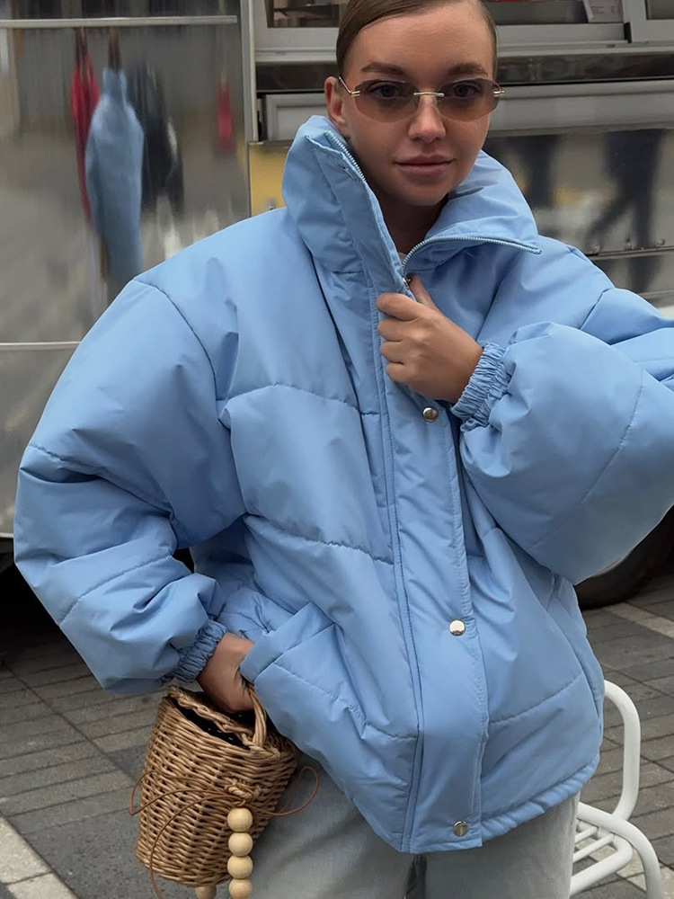 Chaqueta Corta Acolchada Holgada de Poliéster, Diseño Grueso para Otoño e Invierno image 4