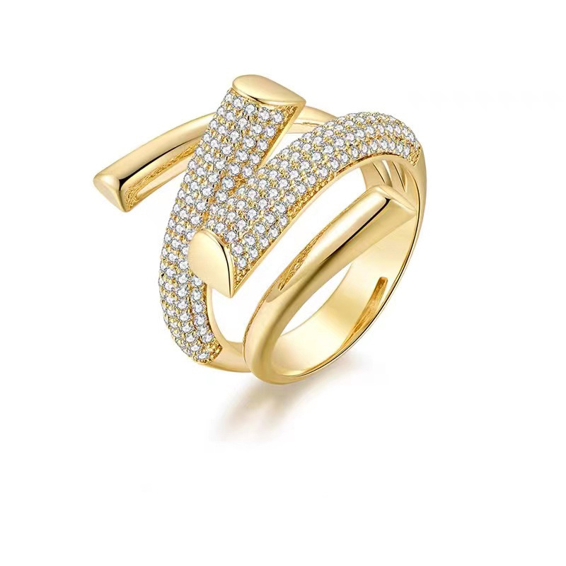 Women's Gender Inlay Design Simple Style Style Simple Style Solid Color Copper Zircon Rings In Bulk