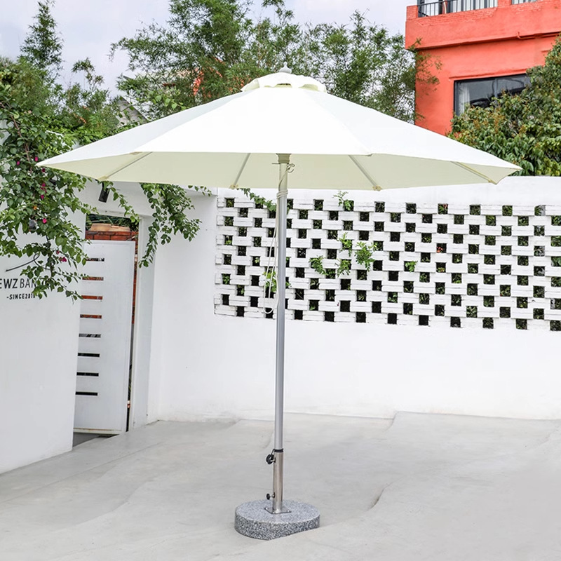 φ 2.7m (barra de paraguas de proceso de dibujo de alambre de aleación de aluminio) con base de mármol de 30 kg