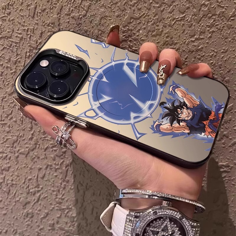 Magsafe Magnetic Suction Is Suitable for Apple 16Pro Mobile Phone Case Iphone15Promax New 13 Dragon Ball Goku