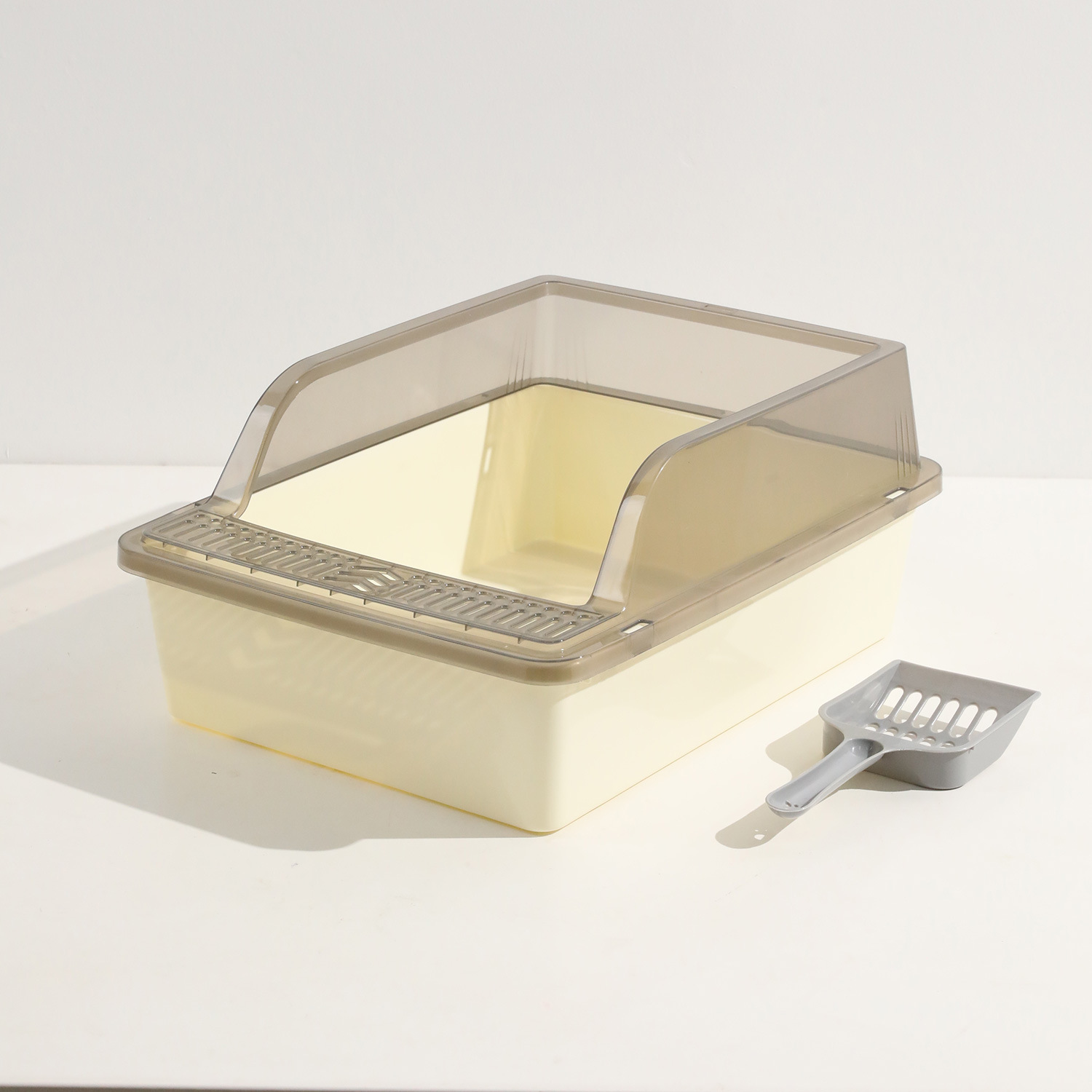 Gatos jóvenes y gatitos caja de arena para gatos semicerrada inodoro para gatos semicerrado cuadrado arena para gatos cuenco de heces para gatos suministros para gatos