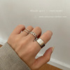 Tide, Japanese set, small design fashionable adjustable ring, light luxury style, 3 piece set, internet celebrity, on index finger