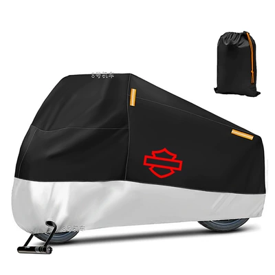 Harley Sportster1250 Rh1250 S Motorcycle Cover, Sunshade, Rainproof, Dustproof, and Sun Protection (Car clothing) - s-silver-red-logo