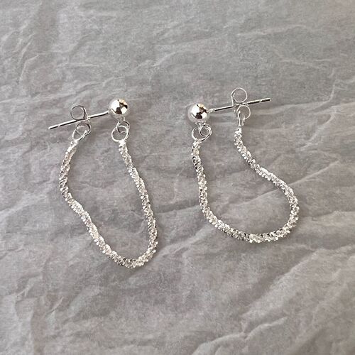 Shimmering Star Stream Feather Earrings, S925 Pure Silver, New Model, Elegant and Atmospheric Women's stud earrings