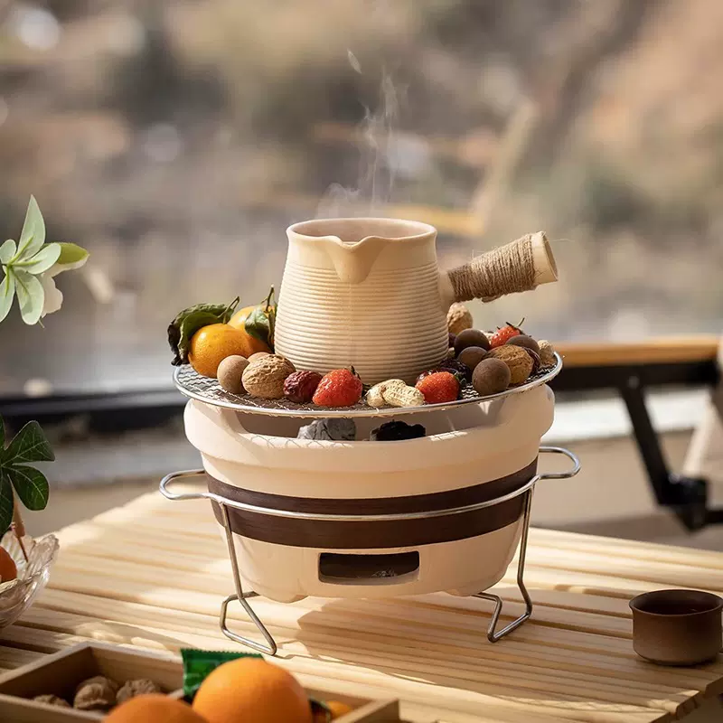 户外烧烤煮茶罐罐壶家用陶瓷古法煮茶器煮茶炉茶壶小碳火炭炉全套