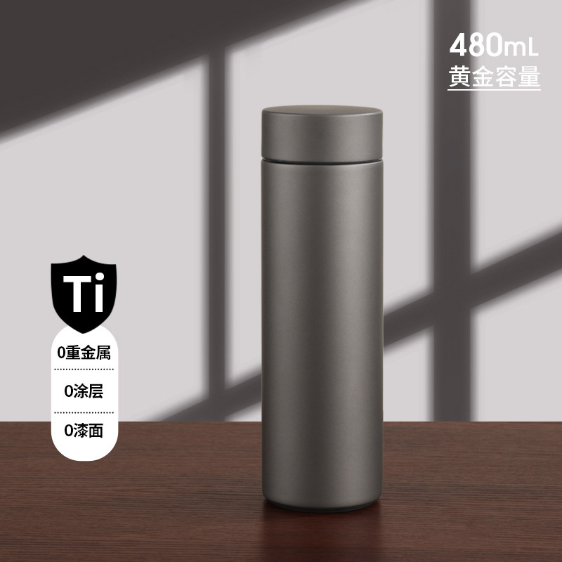Taza de titanio puro de alto valor nominal mate mate doble taza de titanio separación de té para hombres comerciales de alta calidad taza de té sin