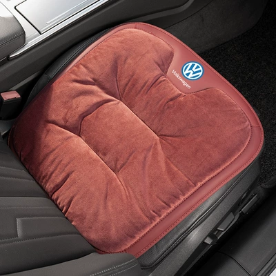 Suitable for Volkswagen Car Seat Cushions, Magotan, Tiguan L, Tayron X, Teramont, and Touran Winter Flannel Warm Seat Cushion Modification (Seat cushion, seat cover) - flannel-volcano-red-volkswagen-front-row-1-photo