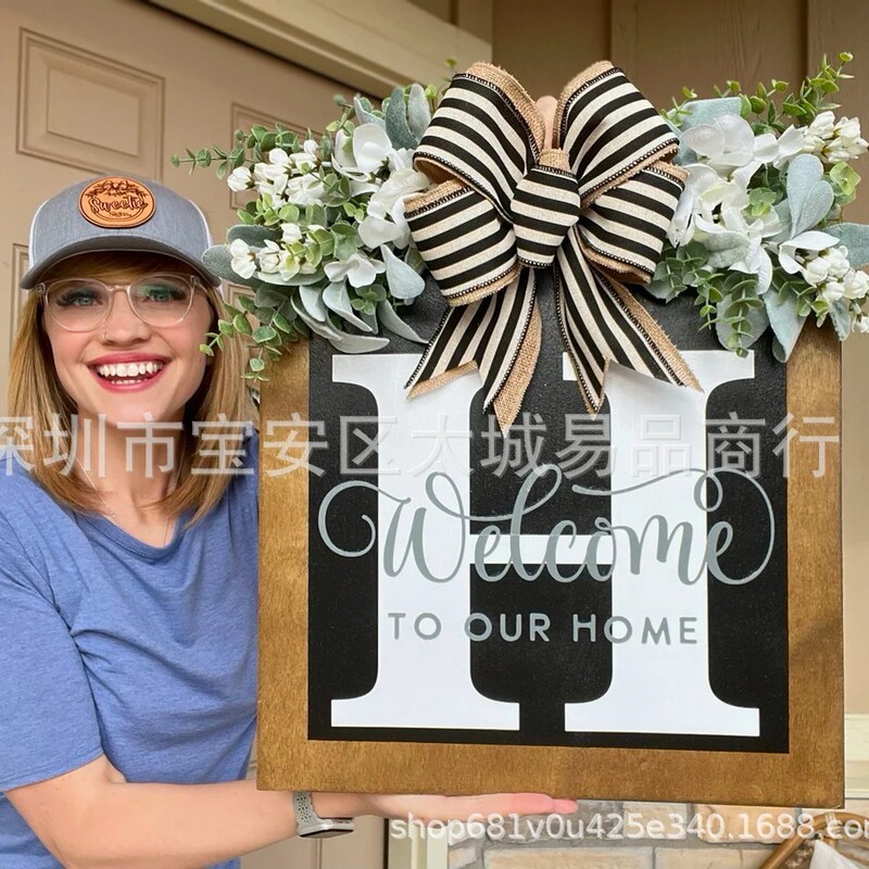 Last Name Year Round Front Door Wreath