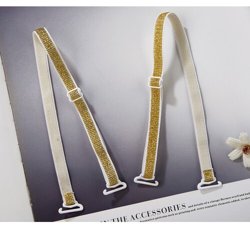 Foreign trade shoulder straps gold strap silver non-slip underwear shoulder strap accessories cross one-line collar transparent female invisible bra strap off the shoulder