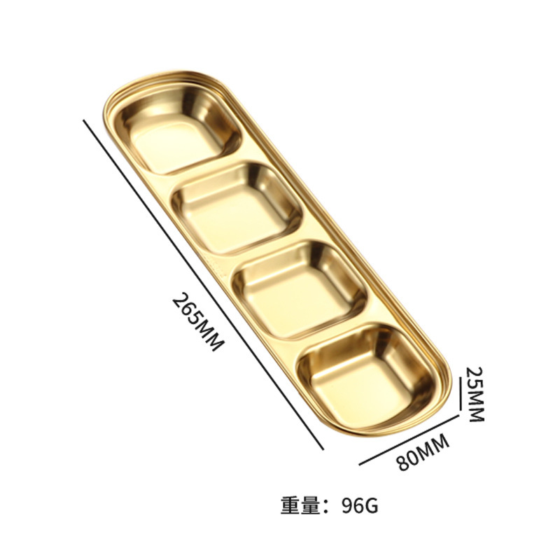 304 ステンレス鋼バーベキューつゆ皿韓国レストラン鍋レストラン 2 コンパートメント 3 コンパートメントソース皿商業調味料皿|undefined