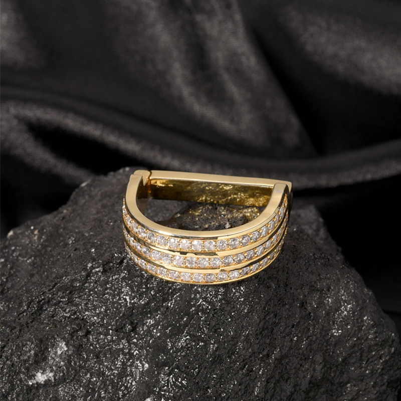 High-End D-Shaped Buckle Crystal Collar Clip Simple Shirt Tie Pin Tie Buckle Men's Suit Brooch Tie Jewelry