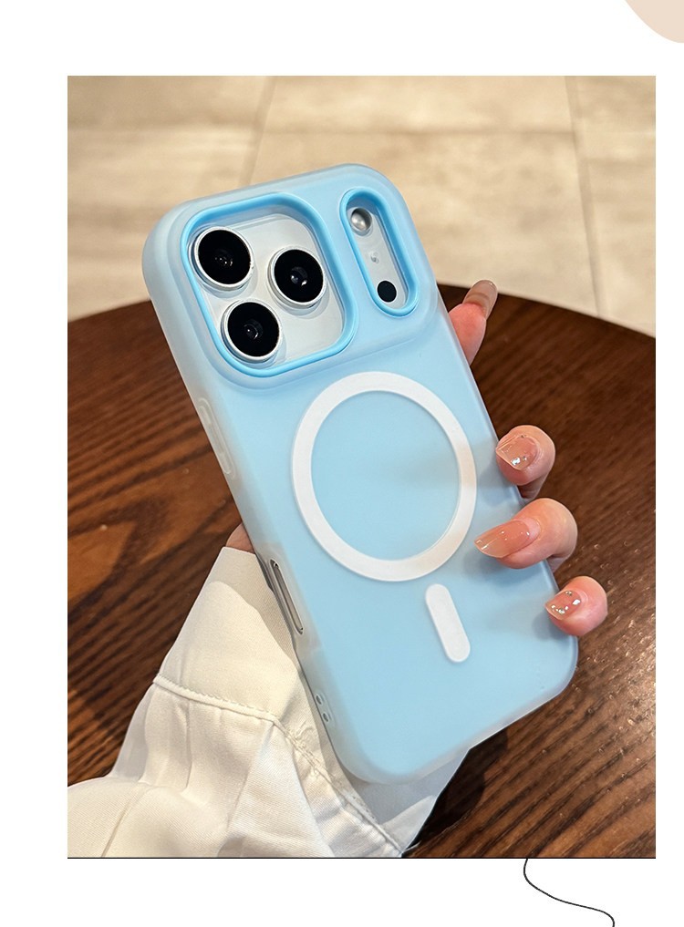Funda de teléfono móvil de moda dos en uno con diseño de gelatina escarchada para Apple 17, adecuada para iPhone 15, funda protectora simple anticaída 16