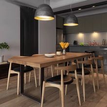 北欧实木餐桌家用客厅咖啡店现代简约洽谈桌北欧长方形餐桌椅组合