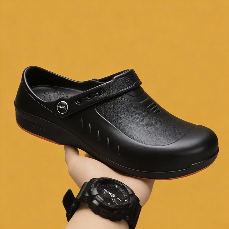 Casual chef shoes for men, rubber-soled work shoes, laboratory surgical shoes, non-porous closed-toe perforated shoes, cross-border wholesale Casual chef shoes for men, rubber-soled work shoes, laboratory surgical shoes, non-porous closed-toe perforated shoes, cross-border wholesale