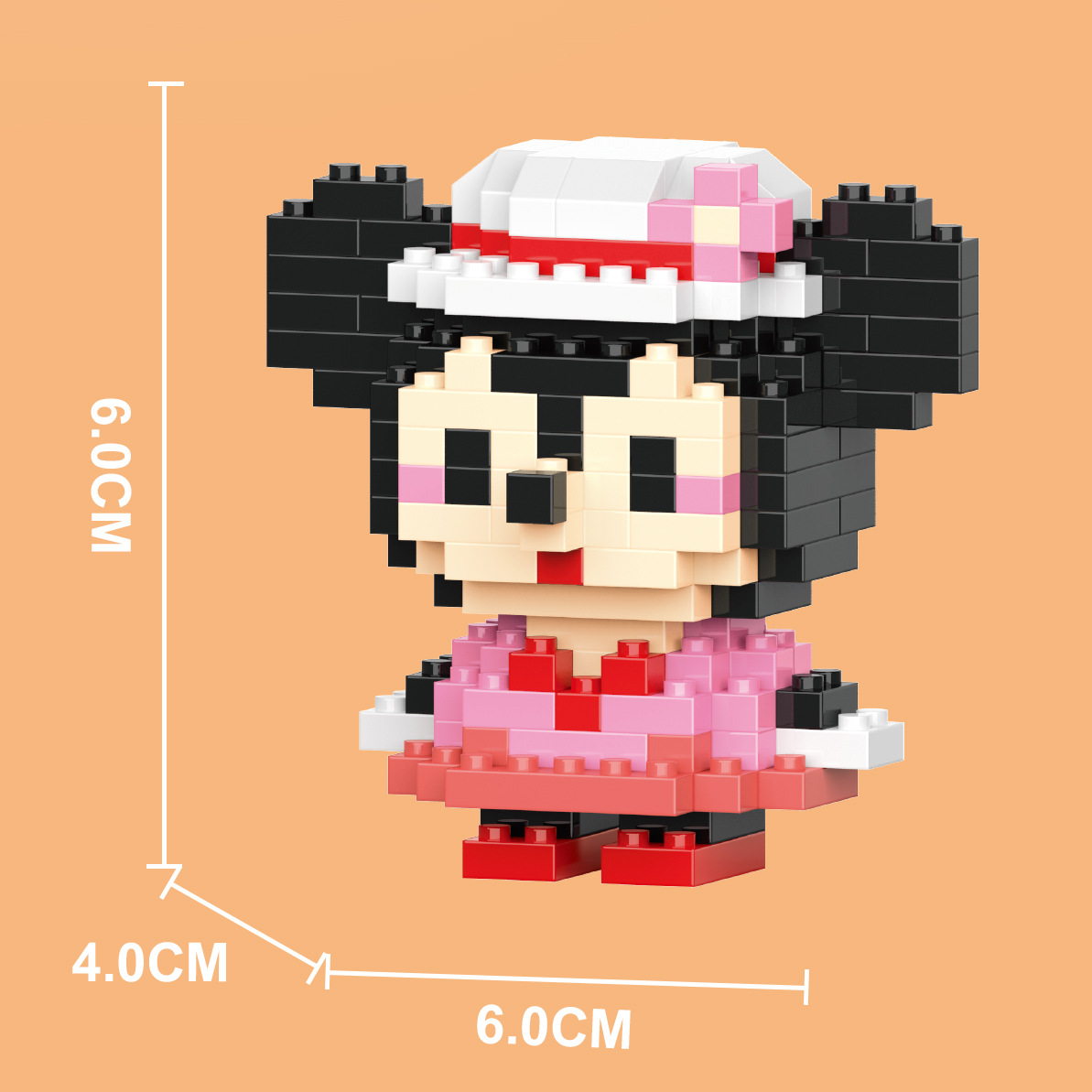 Compatible con LEGO gigante Panda flor azul lindo muñeca de dibujos animados montado bloques construcción juguete para niños puesto caja ciega al por mayor