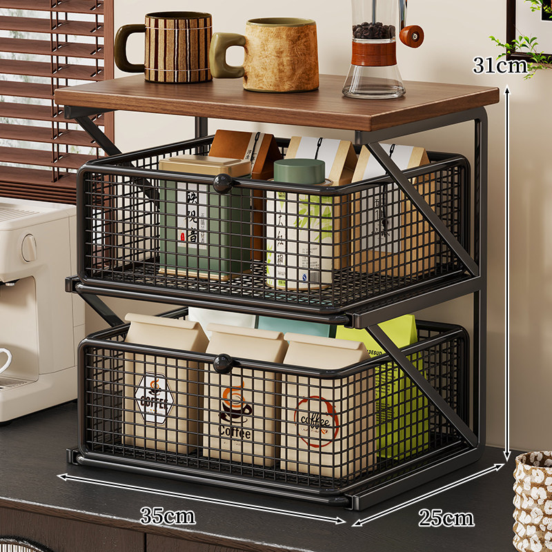 Organizador de Tazas y Bolsas de Té Extraíble para Mesa