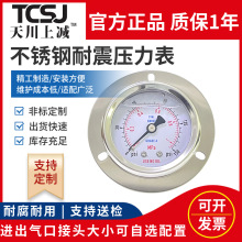YN-50BF不锈钢压力表1.6mpa 2.5轴向耐震压力表2分锅炉真空压力表