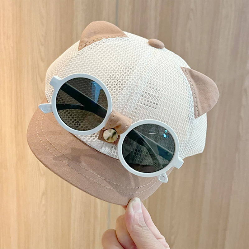 Sombrero de bebé verano gorras de béisbol de gato de malla fina para hombres y mujeres gorras para el sol del tesoro gorras de visera para bebés con gafas de sol