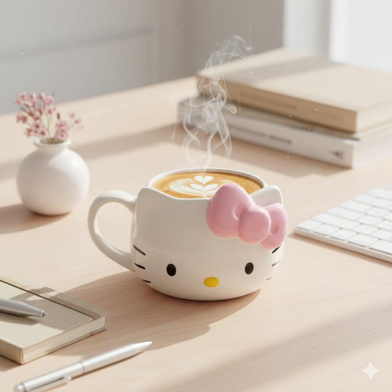 Hot Selling Ceramic Women's Coffee Cup with Lid, Pink, Ins Style, Cute Birthday Gift