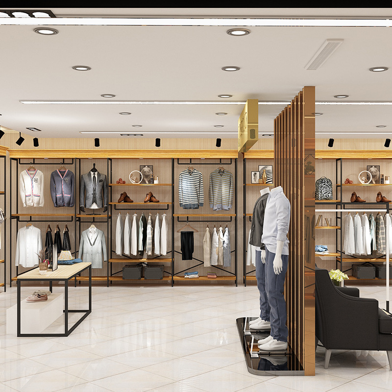 Tienda de ropa soporte de exhibición estante de los hombres piso Live Studio Display stand props estante de gama alta marca de ocio stand