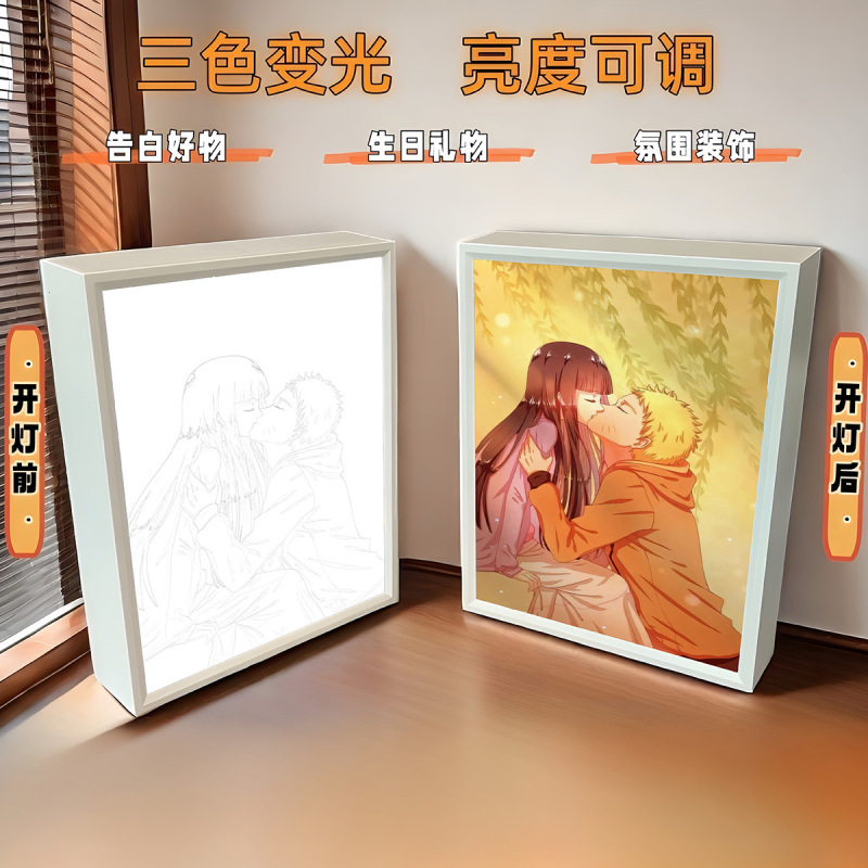 クリエイティブギフトライトペインティングナルトオビトdiy宇智波斑デジタル油絵フォトフレームテーブル装飾絵画|undefined