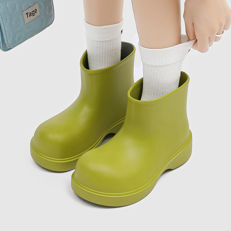 여성용 장화, 통기성, 냄새 나지 않는 발, 방수 및 미끄럼 방지 장화, 사계절 두꺼운 밑창, EVA 내마모성 미드 튜브 워터 슈즈
