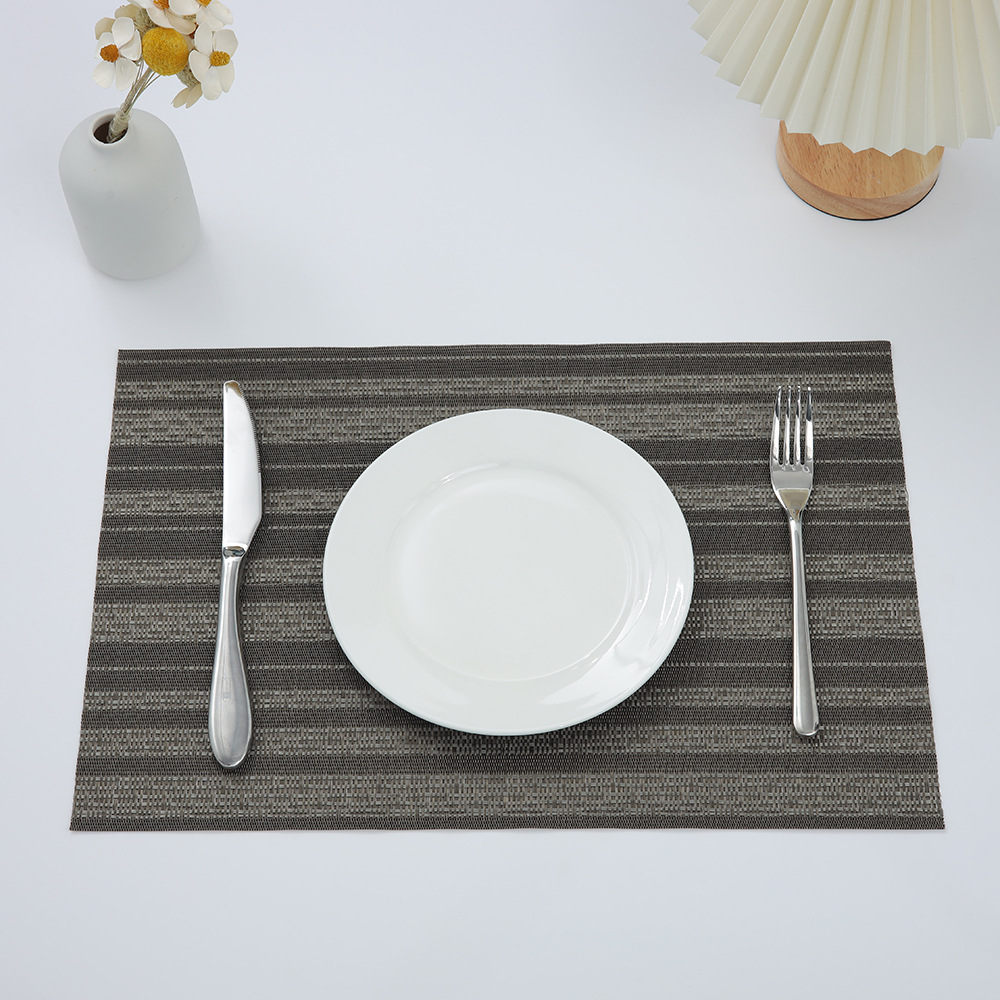 Nuevo mantel de PVC tejido a rayas fácil de cuidar estera de aislamiento de dos colores antideslizante