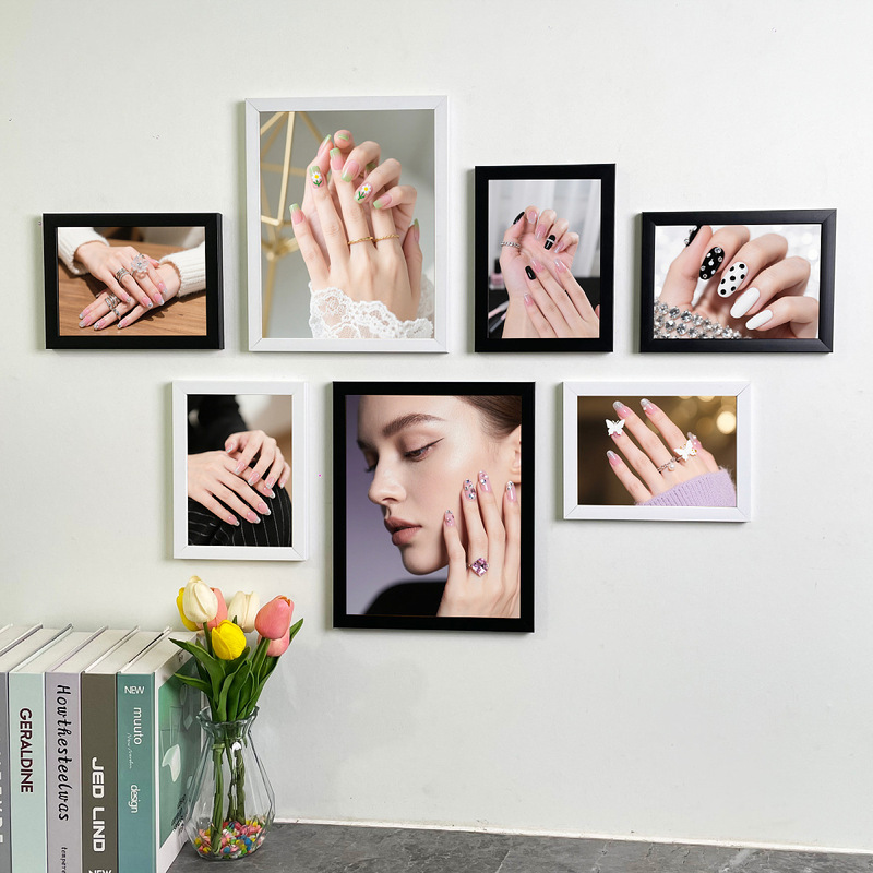 Nail art and eyelash extension themed photo frames and posters, high-end nail art photo wall, simple wall decorations for nail salons Nail art and eyelash extension themed photo frames and posters, high-end nail art photo wall, simple wall decorations for nail salons