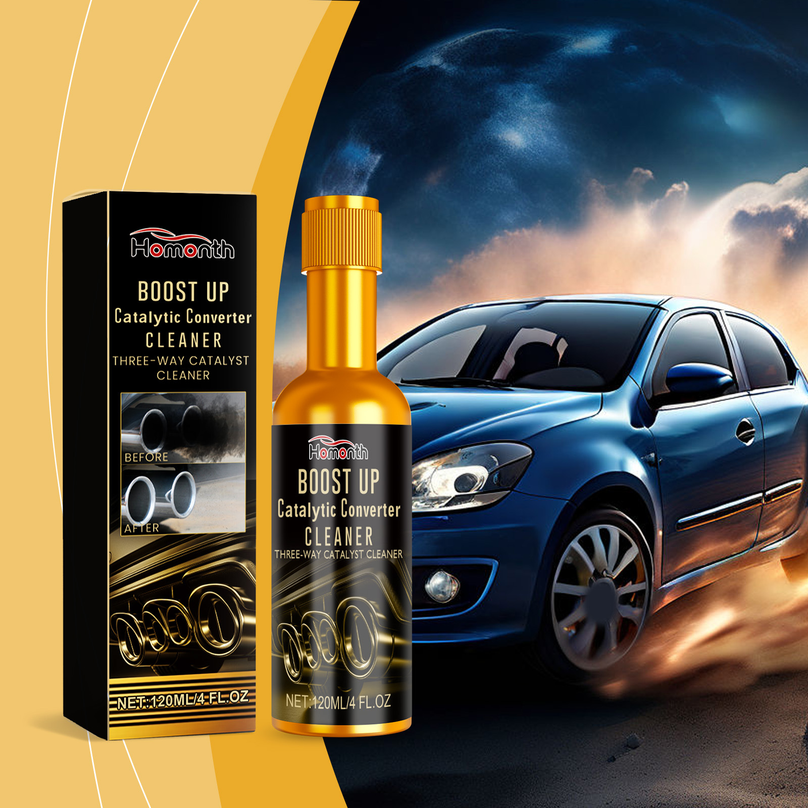Homonth Automotive Catalytic Cleaner, No-Disassembly Cleaning Agent for Car Engine Interiors, Exhaust Gas Carbon Deposit Remover