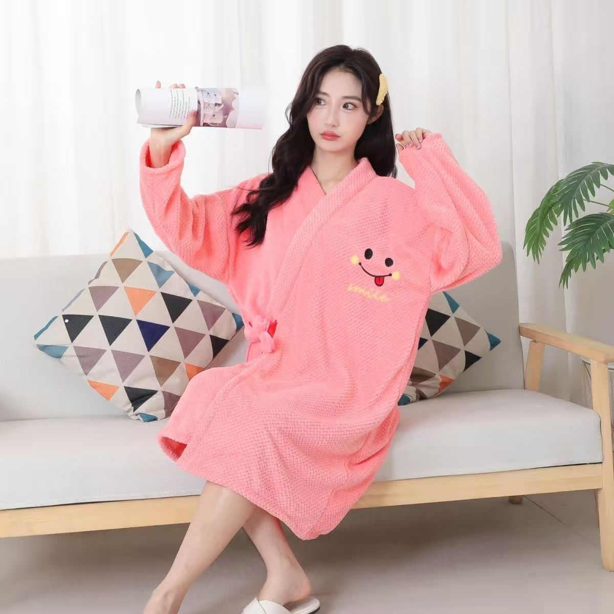 Super Absorbent Bath Towel Bathrobe For Adults Quick Dry Thick_voghion.com