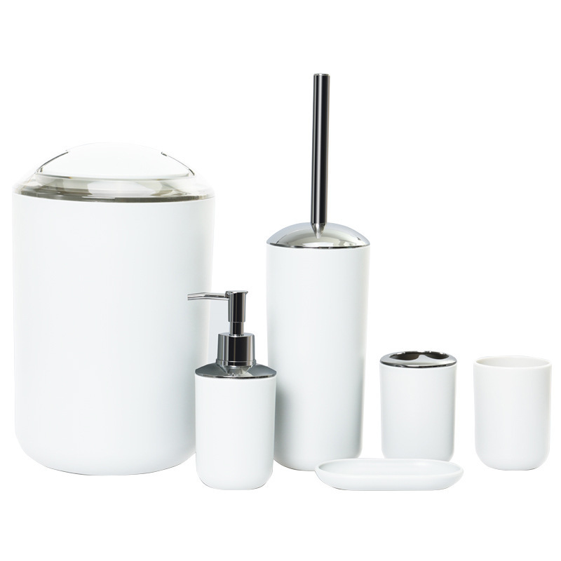 Bathroom Wash 6 Piece Bathroom Storage Kit Trash Juego de almacenamiento de baño
