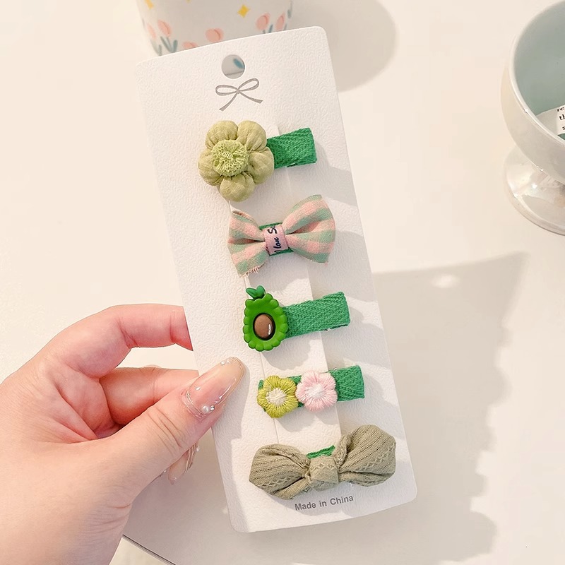 Horquilla de seguridad infantil para niños lindo súper lindo no duele el pelo del bebé clip de sudor niña bebé horquilla de tela completa