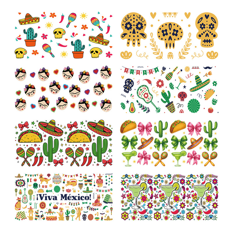 UV转印贴玻璃杯水晶标水晶贴跨境专供16oz琉璃杯专用贴23cmX11cm