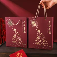 Подарочный пакет, 18×7,5×24 см бумажная коробка для 100 дней ребёнка, свадебных сладостей и подарков (Удачная кои)