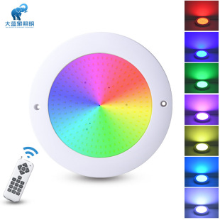 Colorful wireless remote control underwater pool light outdoor waterproof full resin glue filling low voltage 12v24v casing underwater light