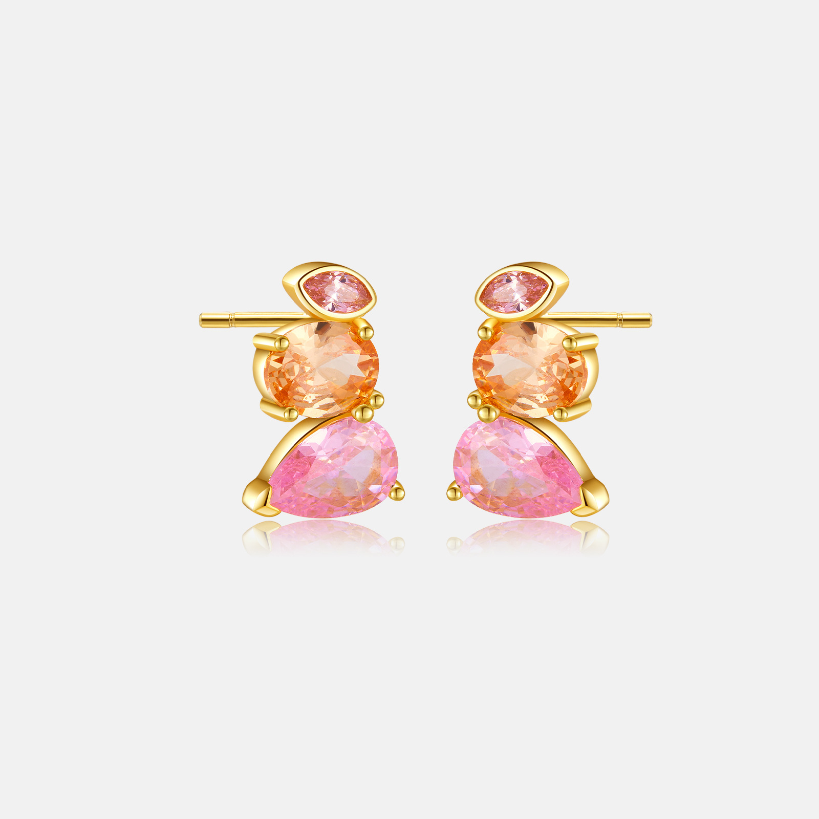 925 Sterling Silver Material Geometric Pattern 1 Pair 925 Sterling Silver Zircon Geometric Drop Earrings Ear Studs