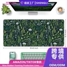 跨境鼠标垫超大家用桌垫办公大号电脑键盘垫子滑鼠垫波普流行绿色