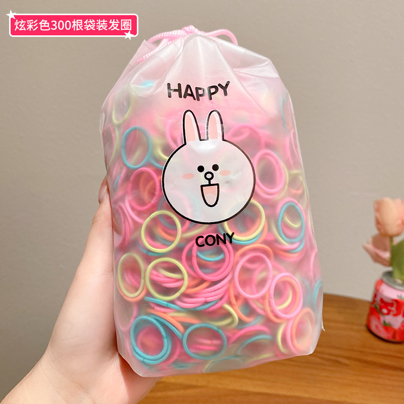 300 piezas de la banda de goma elástica de los niños no duele el pelo del bebé lazo del pelo del pulgar banda de pelo