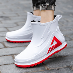 【代發】雨鞋男歐美風時尚外穿防水釣魚鞋厚底耐磨防滑廚房膠鞋男