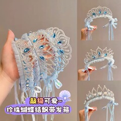 愛莎の王女の髪のカチューシャの子供の日の王女の髪飾りのクラウンの小さい女の子の氷雪の奇縁の髪のカチューシャの誕生日の髪飾り