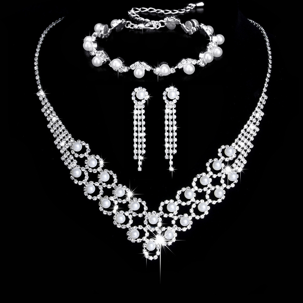 Fashion Flower Copper Inlay Zircon Womenu0027S Bracelets Earrings Necklace