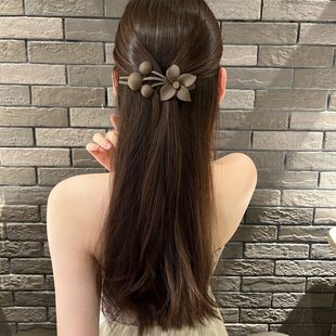Non-Metallic Acrylic Hair Accessories Morandi Color Flower Hair Clip Cyber Celebrant Duckbill Clip