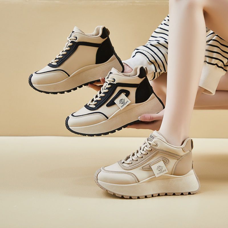 Zapatos de papá de alta calidad para mujeres coreanas nuevos 2025 otoño estudiantes corriendo cómodos zapatos deportivos con suela gruesa aumentada zapatos casuales para mujeres