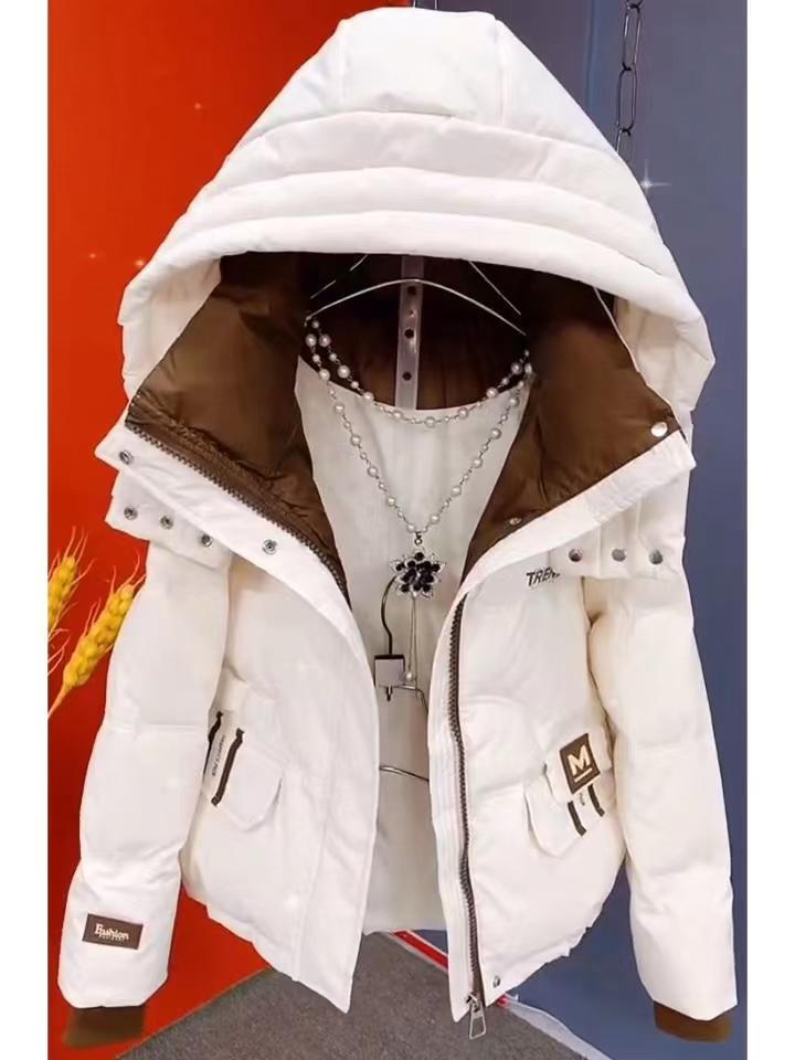 羽绒棉服女冬季新款宽松洋气小个子棉袄加厚连帽短款棉衣外套